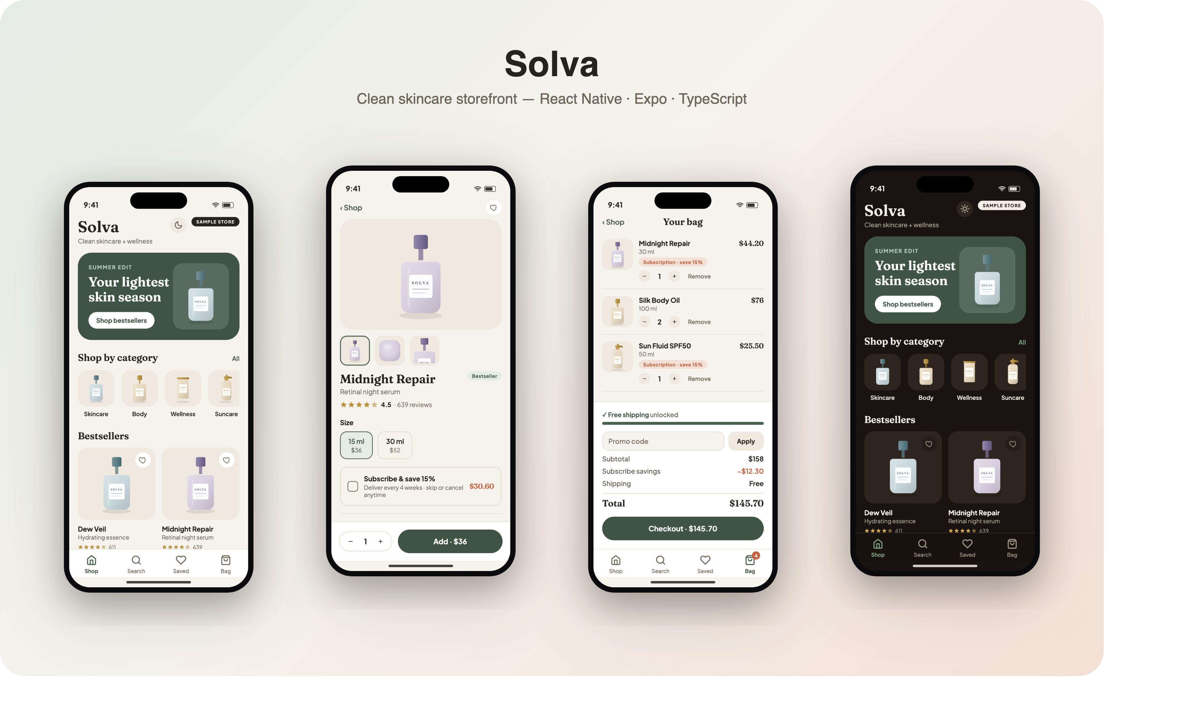 Solva — all screens